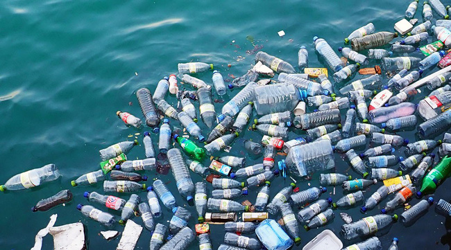 Demo: floating plastic bottles